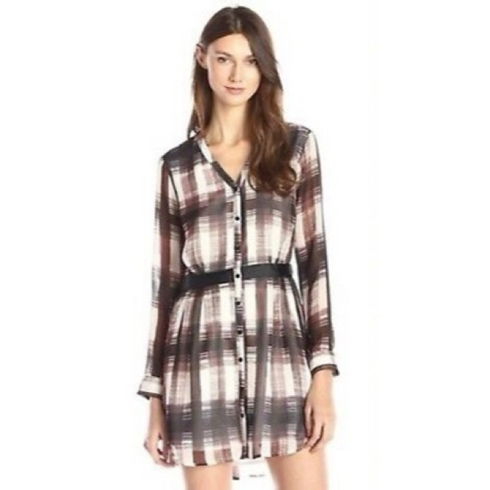 Jack by BB Dakota Brown Plaid Cahill Dress Size‎ Medium